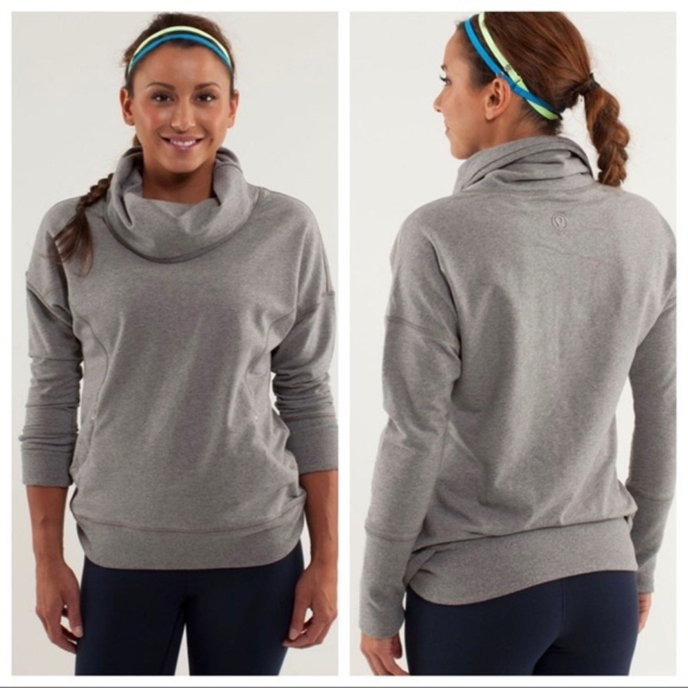 Lululemon athletica heathered grey RARE rest day pullover scuba hoodie 6
